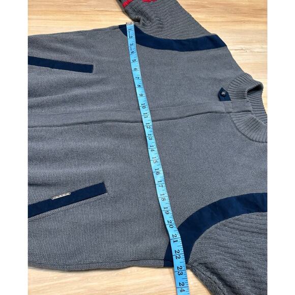 Geiger Men's Wool Bomber Jacket Vintage Grey Navy sz 52 EU or M / 42 US - Picture 8 of 11